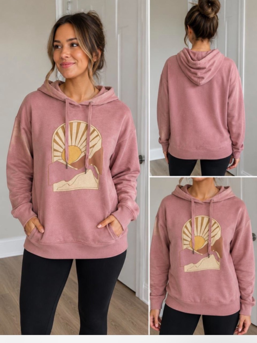 Avalanche Rose Graphic Hoodie in Dusty Mauve
